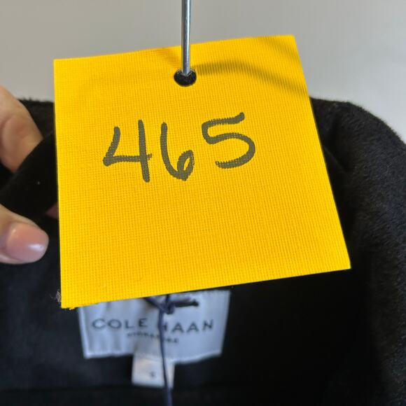 Cole Haan Chic Slick Wool Wrap Coat Convertible Collar Black Women's 6 NWT - Picture 10 of 10